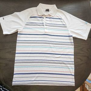 Greg Norman Golf Shirt Striped Men's Size M 100% Polyester